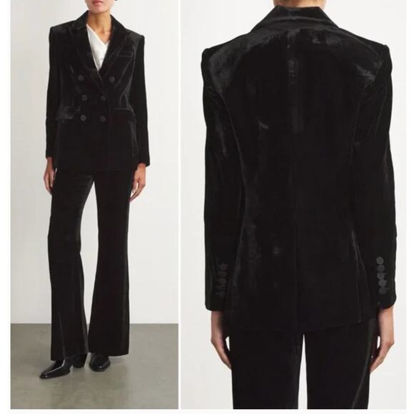 Veronica Beard Ellette Dickey Jacket 2 NWT Black Velvet Prep Blazer Old Money - Picture 4 of 11